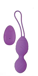 Вагінальні кульки з вібрацією та пультом ДУ Chisa Ridged Vibrating Bullet-Purple, 19х3,5 см.