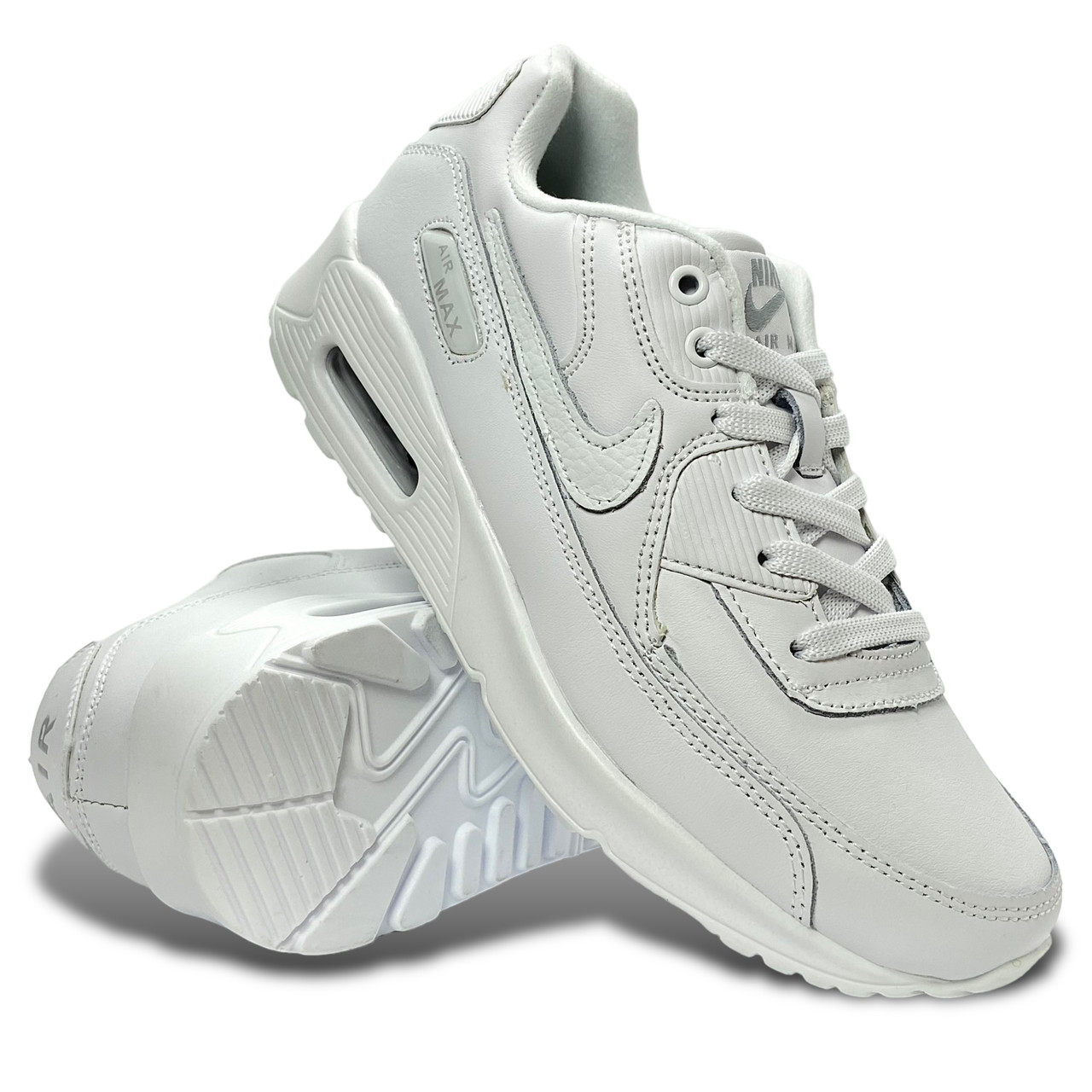 Кросівки жіночі Nike Air Max 90 еко-шкіра білі весняні демі весна/осінь