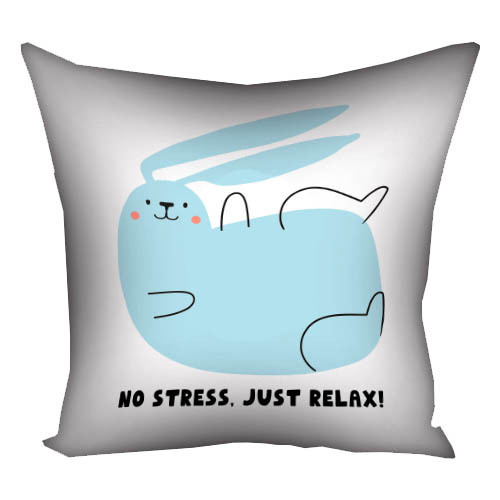 Подушка габардинова з принтом No stress. Just relax! 50x50 (5P_23NY048)