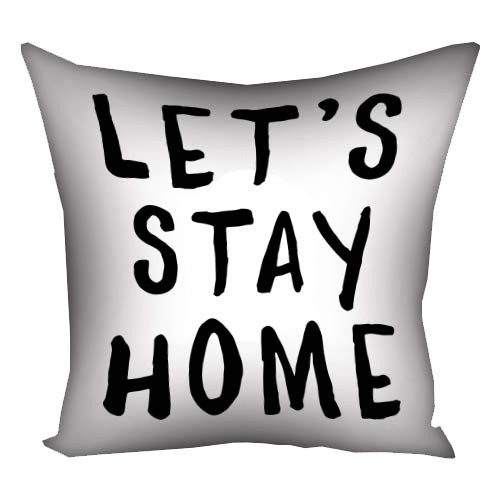 Подушка габардинова з принтом Let`s stay home 50x50 (5P_22O005)