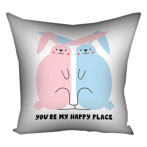Подушка габардинова з принтом You're my happy place 50x50 (5P_23NY046)