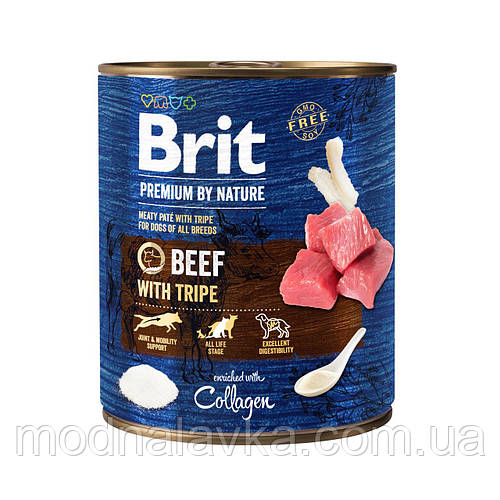 Купить Консервы Brit Premium by Nature Beef with Tripe для собак мясной ...