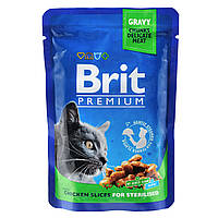 Brit Premium Cat pouch 100 g курица для стерилизованных