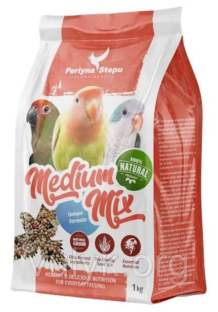 Перлина Степу: MEDIUM MIX - зерносуміш для середніх папуг 1кг