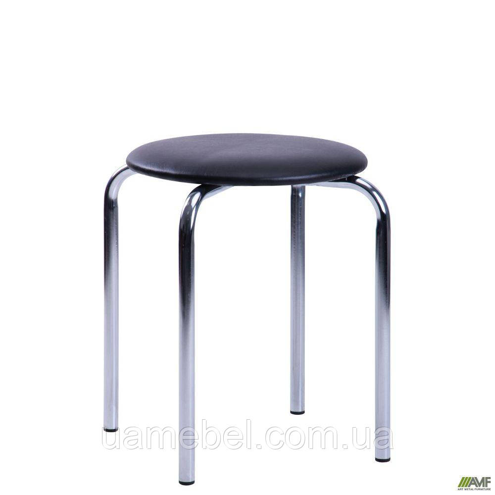 Табурет Софі хром чорний Кожзам