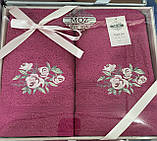 Подарунковий набір із 2 рушників у коробці Туреччина лазня+обличчя, фото 2