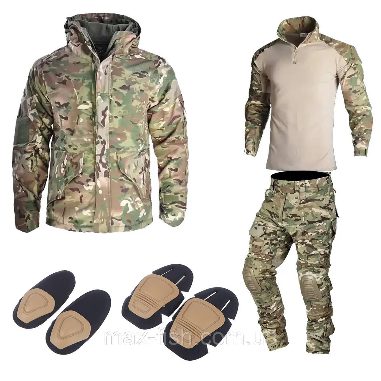 Костюм 3в1 Han Wild Multicam G8 розмір XL куртка та штани та убакс мультикам наколінники та налокітники