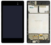 Модуль (дисплей + сенсор) для Asus Nexus 7 (2013) ME572C с рамкой, черный