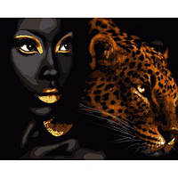 Картина по номерам "Африканская жемчужина" с золотой краской