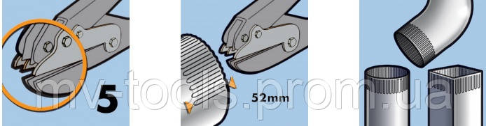 Гофроклещи (ножницы) усиленные EDMA прямые для труб MAXI-RET, 5 лезвий ...