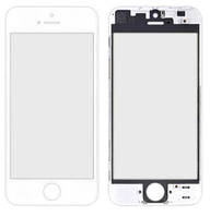 Стекло для ремонта дисплея (Lens) для IPhone 5 с рамкой White