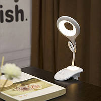 Настільна світлодіодна лампа кільцева з акумулятором 2000 mAh Office Lamp біла