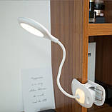 Настільна світлодіодна лампа кільцева з акумулятором 2000 mAh Office Lamp біла, фото 2