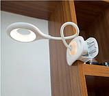 Настільна світлодіодна лампа кільцева з акумулятором 2000 mAh Office Lamp біла, фото 6