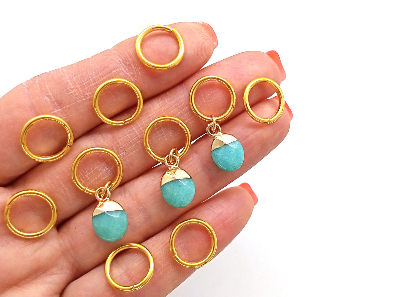 Камушки Нефрит-Прикраси для волосся #369, набір (10 шт.), золотистий, фото 1