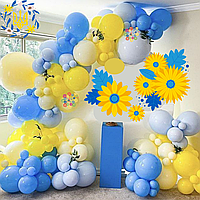 Набор 125 шаров для фотозоны Цвета Украины Голубой и желтый