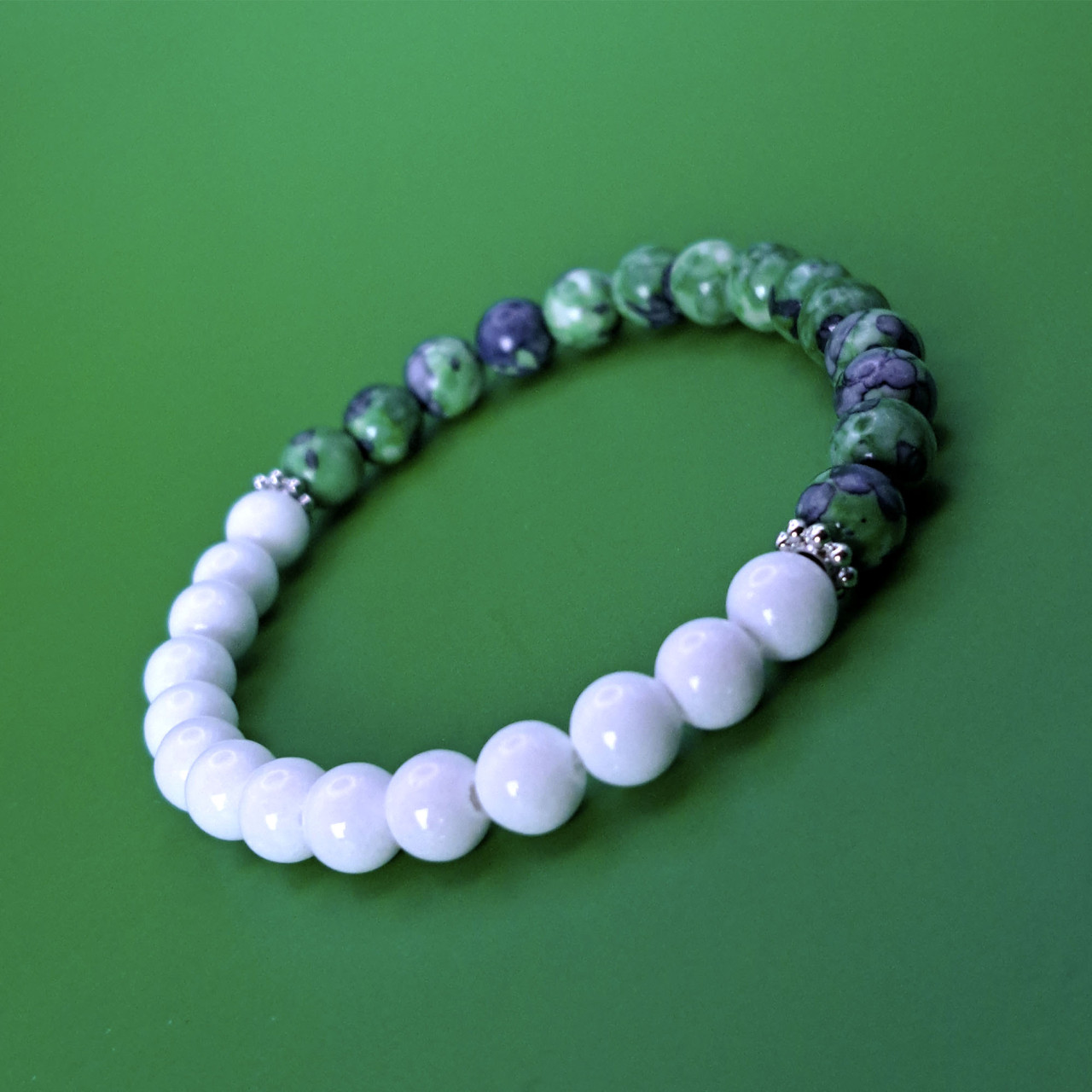 МІНІК-білий агат. Браслет із натурального каменю, фото 1