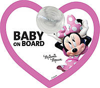 Наклейка на окно авто Baby on board, Minnie (ACS201)