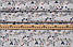 Сатин "Сині, бордові, білі квіточки" на сірому тлі, №4609с, фото 2