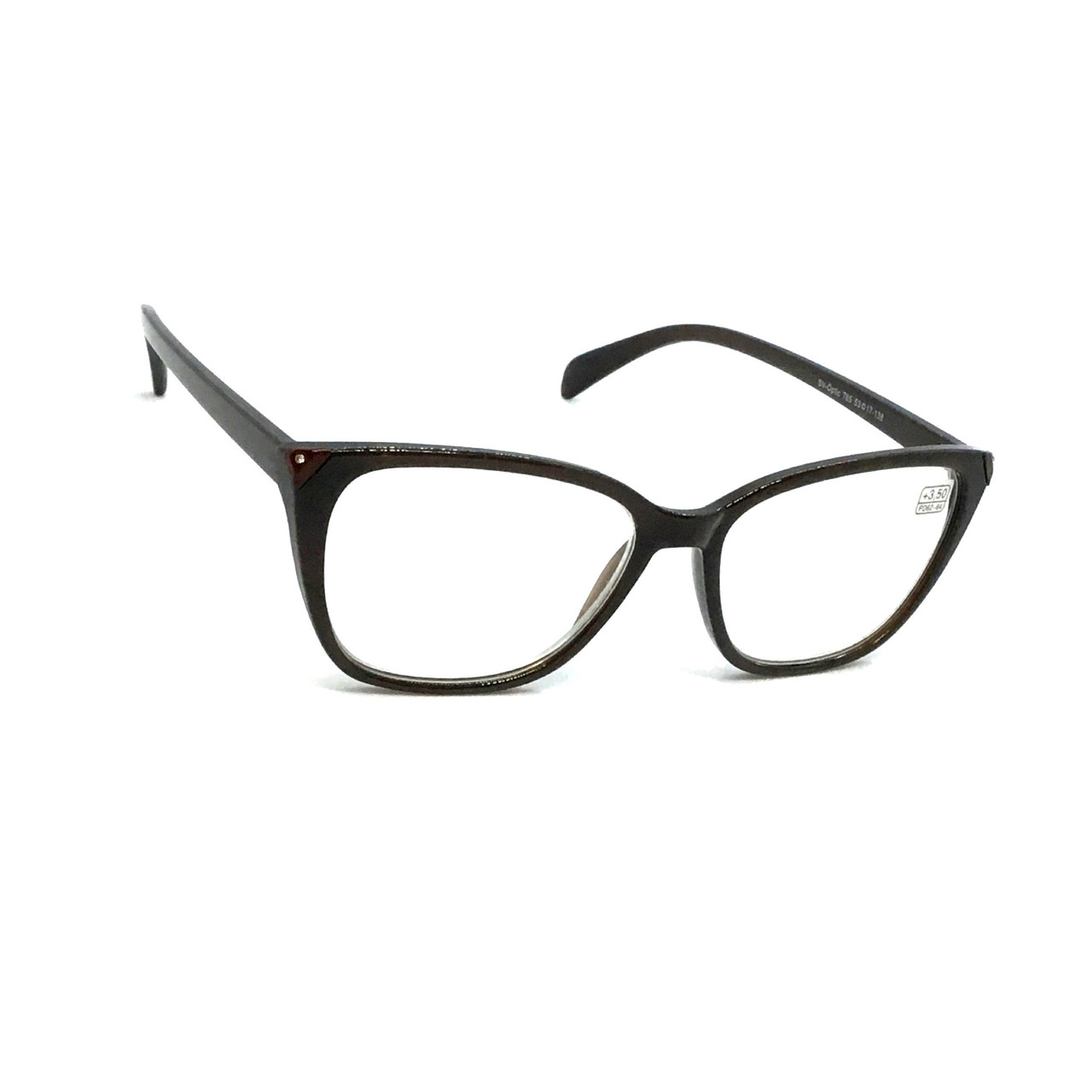 Жіночі окуляри з білою лінзою 785-1 коричнева