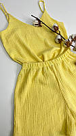 Летний комплект Пижама ткань Муслин (майка и шорты разные размеры и цвета ) Желтая