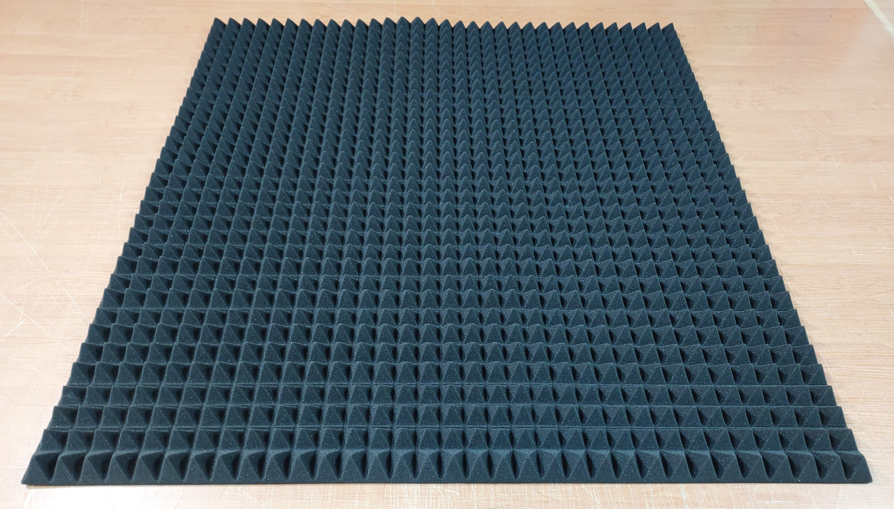 Акустичний поролон «піраміда» лист 1х1м товщина 40 мм темно-сірий (АКП 40), фото 1