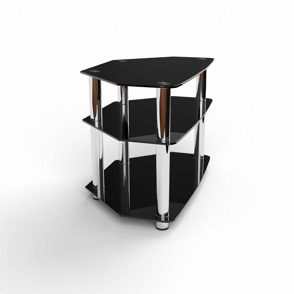 Стеклянная тумба под телевизор Радиус черная 80х50х52 см ...