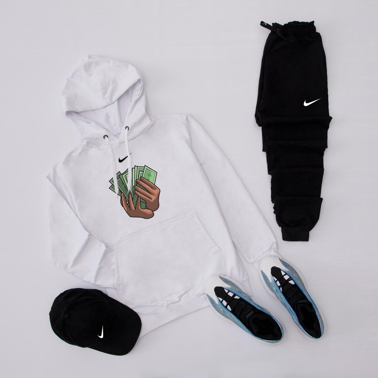 Спортивний костюм Nike найк чоловічий весна осінь літо чорно-білий комплект весняний осінній штани кофта