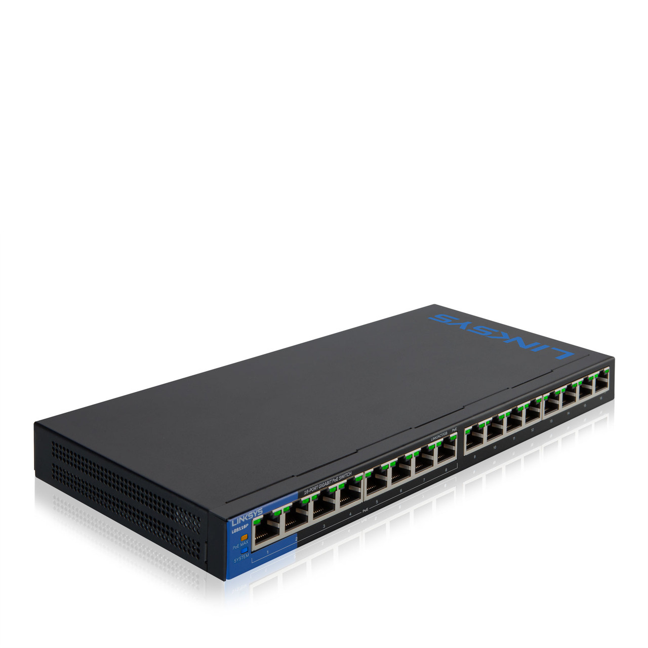 Комутатор LINKSYS LGS116P-eu SWITCH, POE, GIGABIT, UNMANAGED, 16-PORT некерований