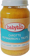 Детское органическое пюре Babybio из моркови, китайской тыквы и форели для детей с 12 мес, 200 г
