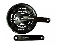 Шатун Shimano FC-TY301 42х34х24Т 175 мм с защитой черный