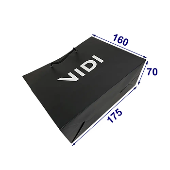 Паперовий пакет із крейдованого паперу, з логотипом, 175х160х70 мм