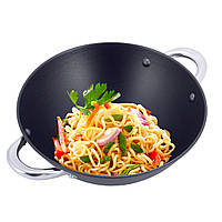 Казан чугунный Wok для плова с антипригарным покрытием для индукции и газа 3,6 L KM-4806MR "Ts"