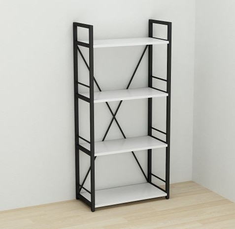 Етажерка 4/60 Ferrum-decor Серії Конект 120x60x28 чорний ДСП Біле 16мм, фото 1