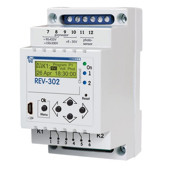 Таймер річний з функціями реле напруги і фото реле РЕВ-302 Новатек Електро