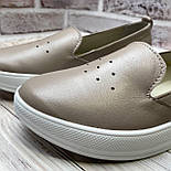 Жіночі мокасини з натуральної шкіри на білій підошві з перфорацією, фото 5