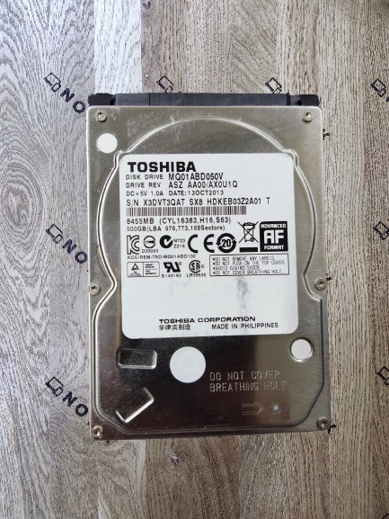 Жорсткий диск для ноутбука Toshiba 500GB HDD 5400rpm 8MB 2.5" SATAII (MQ01ABD050V) Б/В