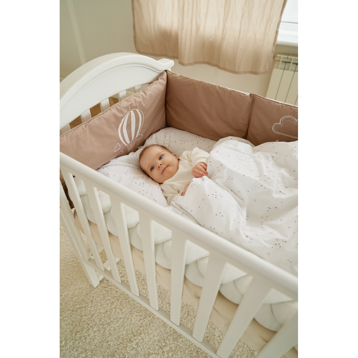 Постільний комплект 7 ел Twins Fluffy Puffy 4076-TFP-201, mocca, беж темний, фото 1