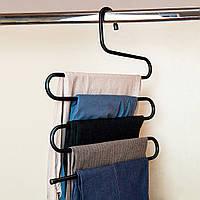 Вешалка для брюк "змейка" Черная, вешалка для полотенец в ванную - плечики для одежды 35x33см (вішалка) (NS)