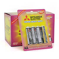 DR Батарейка Super Heavy Duty MITSUBISHI 1.5V AA/R6PU, 4pcs/card, 48pcs/inner box, 576pcs/ctn