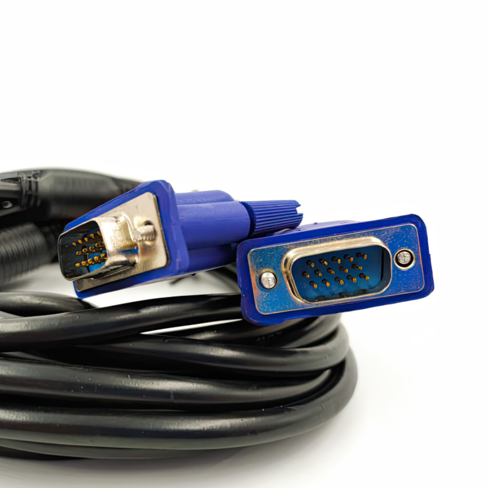 Кабель для монітора VGA-VGA Male/Male 5м (2 феррита) шнур подовжувач ...