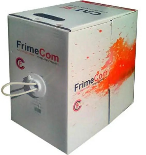 Кабель вита пара UTP для внутр. прокладки Сat.5e біметал 305м FrimeCom CCA Solid 4 pairs 24AWG бухта новий, фото 1