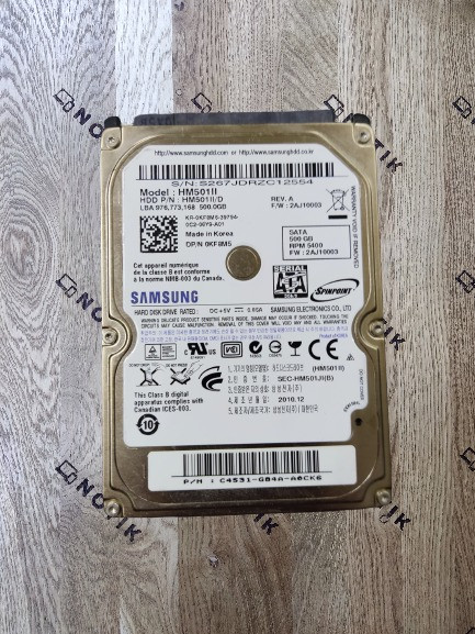 Жорсткий диск для ноутбука Samsung 500Gb 2.5", 8Mb, 5400 об/мин, 9.5mm, SATAII (HM501II) Б/В