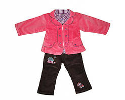Костюм дитячий осінній вельветовий трійка для дівчинки. №950