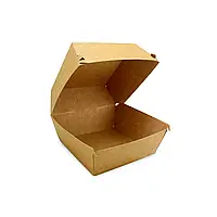 Коробка під бургери висока 118*118*86 мм. крафт/крафт (80)