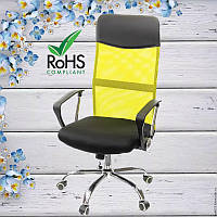 Кресло АКЛАС Гилмор CH TILT Лайм Кресло офисное на колёсиках Кресло персонала эргономичное до 120 кг