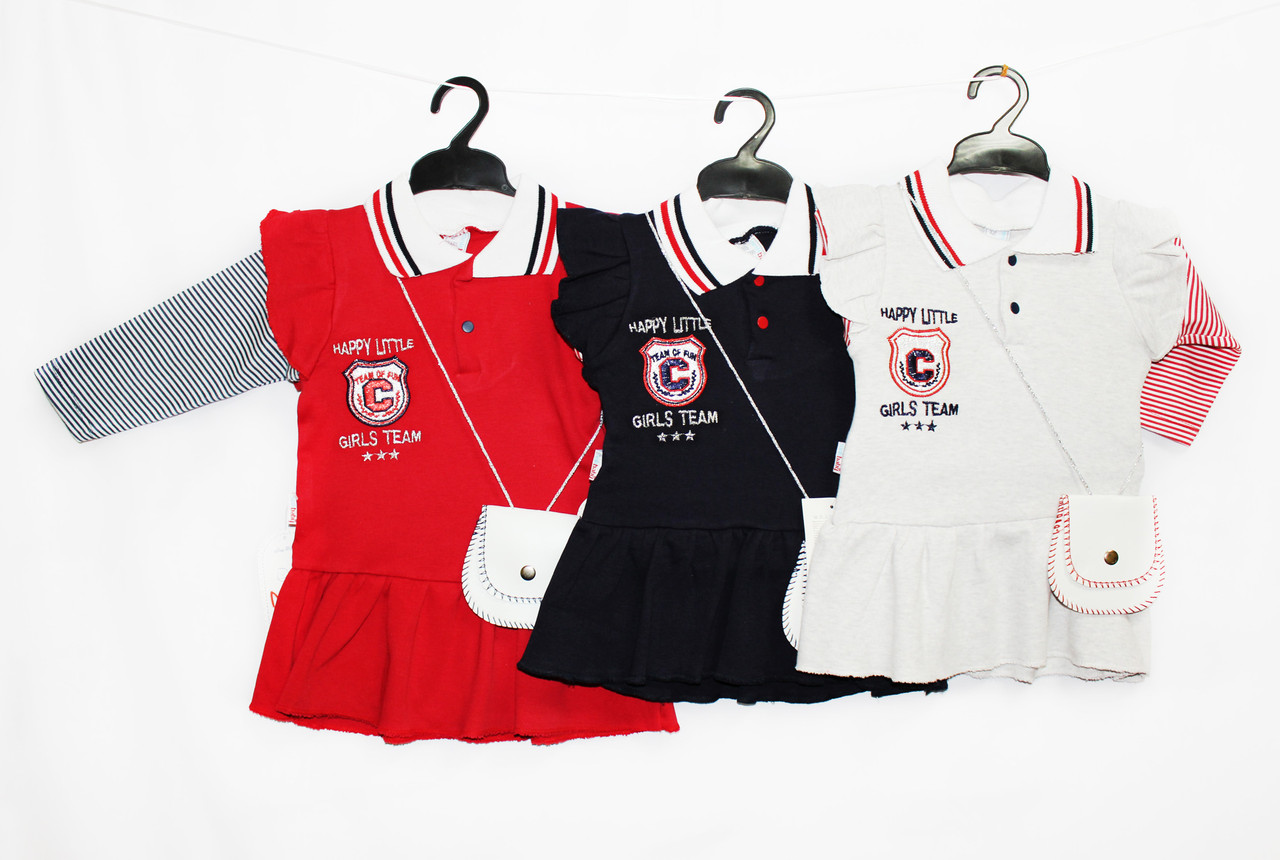 Плаття дитяче трикотажна для дівчинки + сумочка. Еnzo minix 208, фото 1