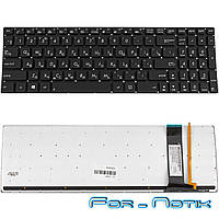 Клавиатура для ноутбука ASUS (G56, N56, N76) rus, black, без фрейма, подсветка клавиш