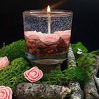 Гелева свічка Чародійка рожеві троянди