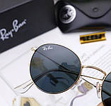 Чоловічі брендові сонцезахисні круглі окуляри Ray ban Round 3447-4, фото 3